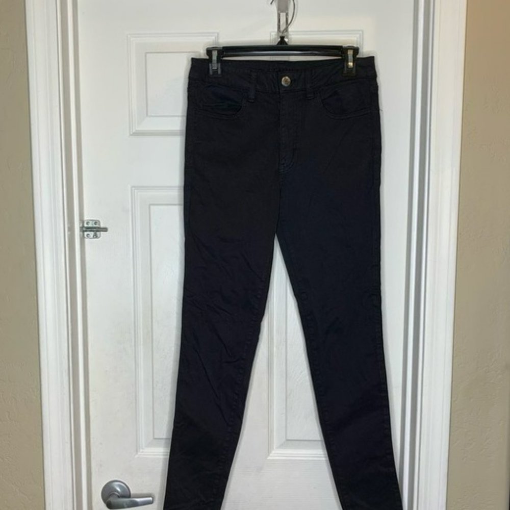 American Eagle Black Hi-Rise Jeggings Size 8 Long